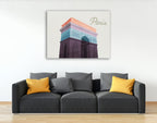 Colorful Paris Wall Art Print on the wall