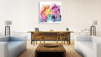 Colorful Zebra Wall Art Print on the wall