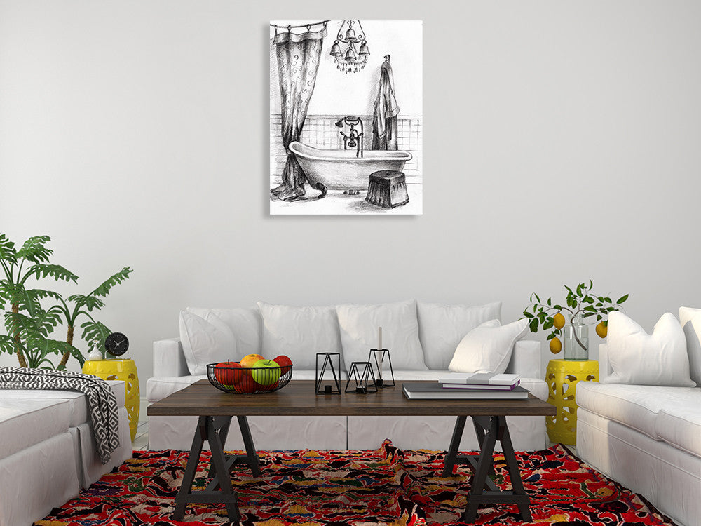 Elegant Bath II Wall Art Print on the wall
