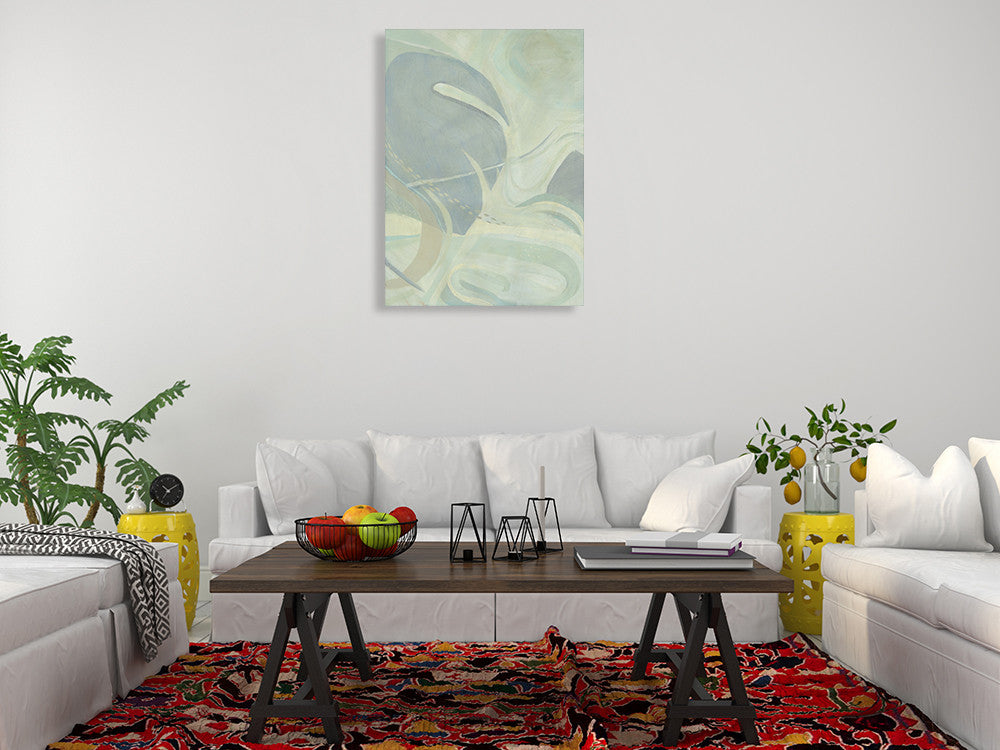 Encaustic Green II Wall Art Print on the wall