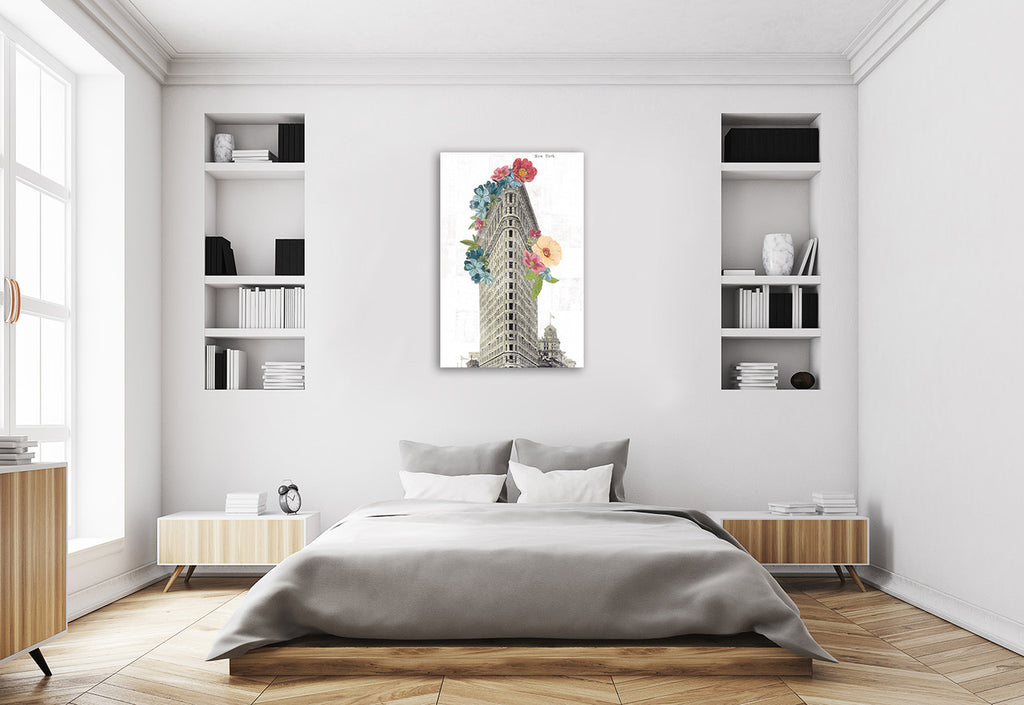 Floral Flat Iron Wall Art Print on the wall