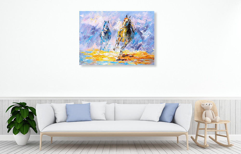 Free Wild Horses Wall Art Print on the wall