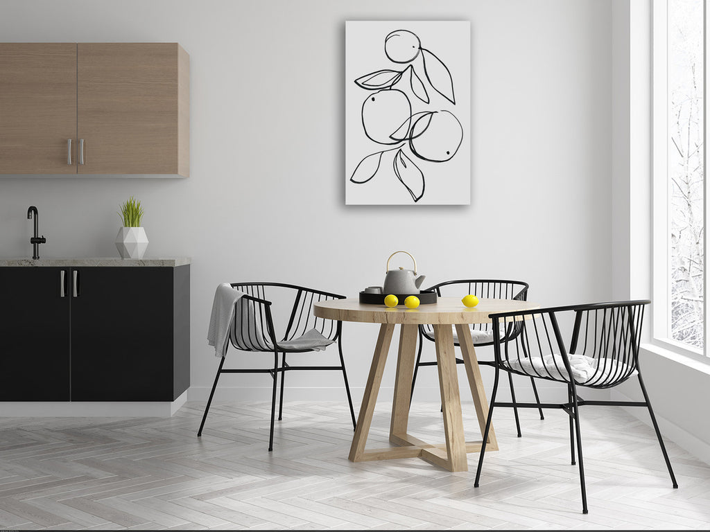 Fruit Contour Oranges Wall Art Print on the wall