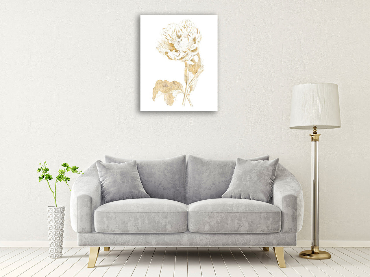 Gilded Botanical VII Wall Art Print on the wall