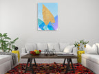 Goldnes Sommerblau I Wall Art Print on the wall
