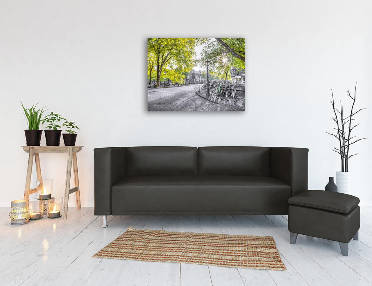 Green Amsterdam Wall Art Print on the wall