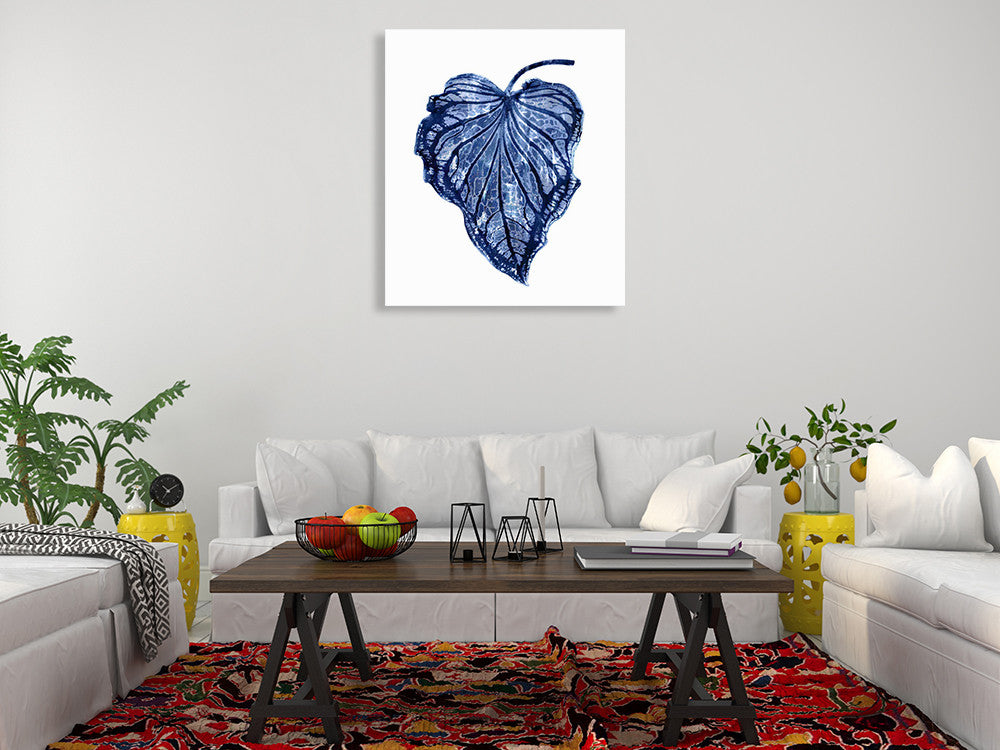 Indigo Palm III Wall Art Print on the wall