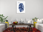 Indigo Palm II Wall Art Print on the wall