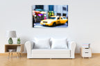 Lights of the City Taxi Wall Art Print on the wall