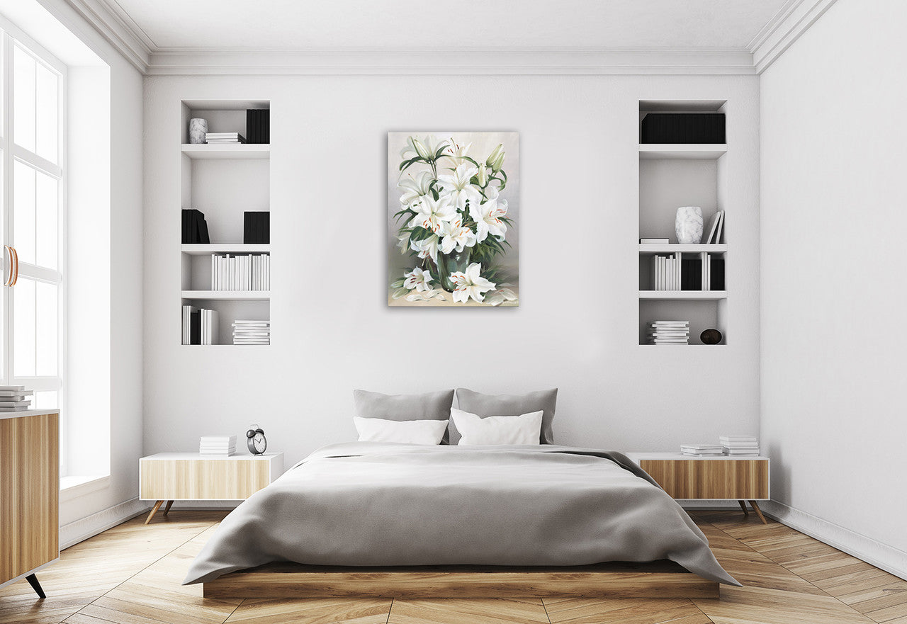 Lilies Wall Art Print on the wall