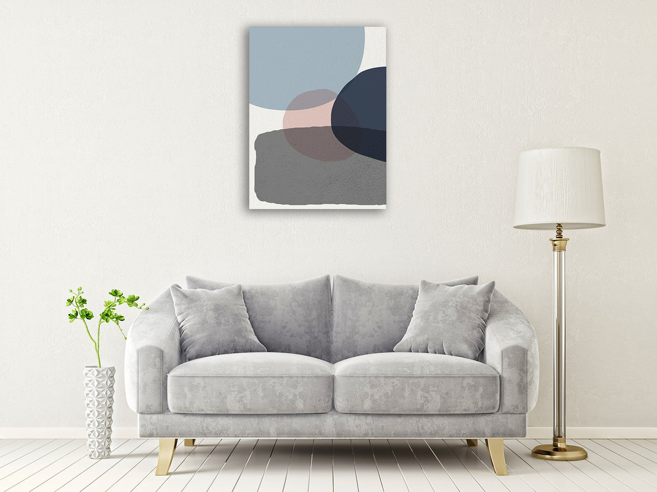 Mid Century Soft Luxe VI Wall Art Print on the wall