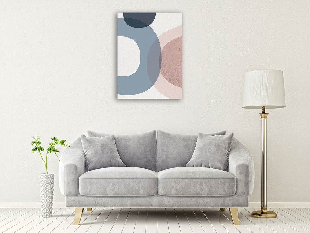 Mid Century Soft Luxe V Wall Art Print on the wall