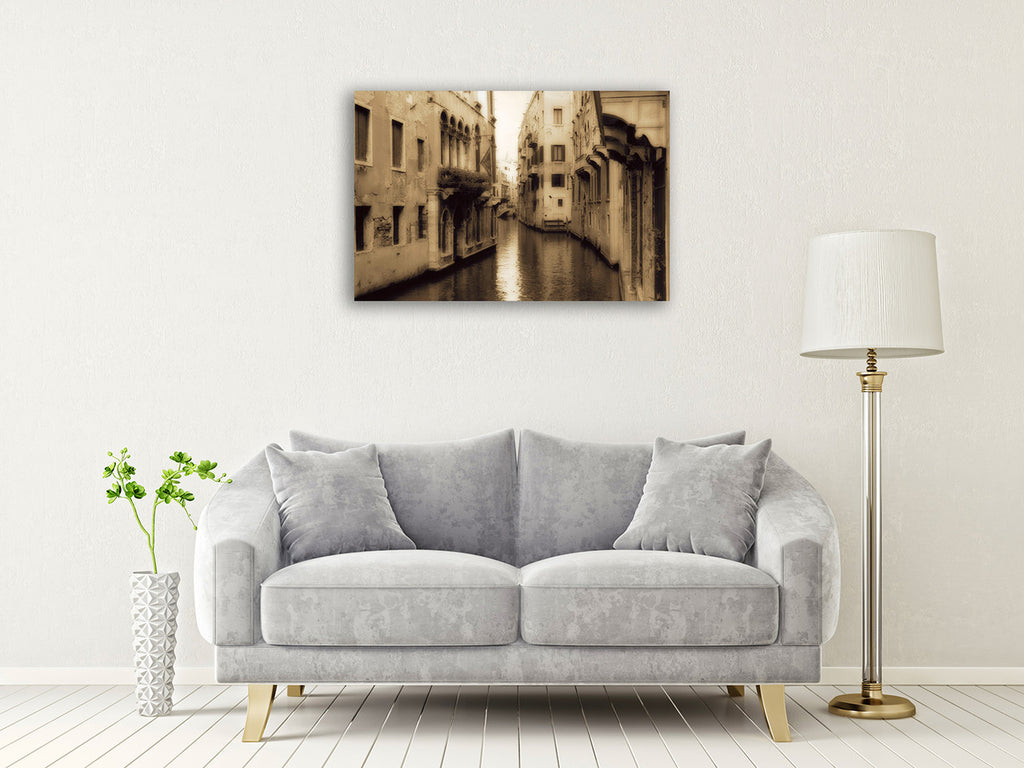 Old Venice Canal Wall Art Print on the wall