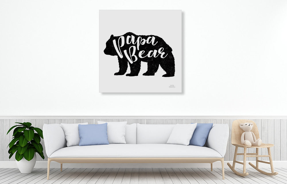 Papa Bear Wall Art Print on the wall
