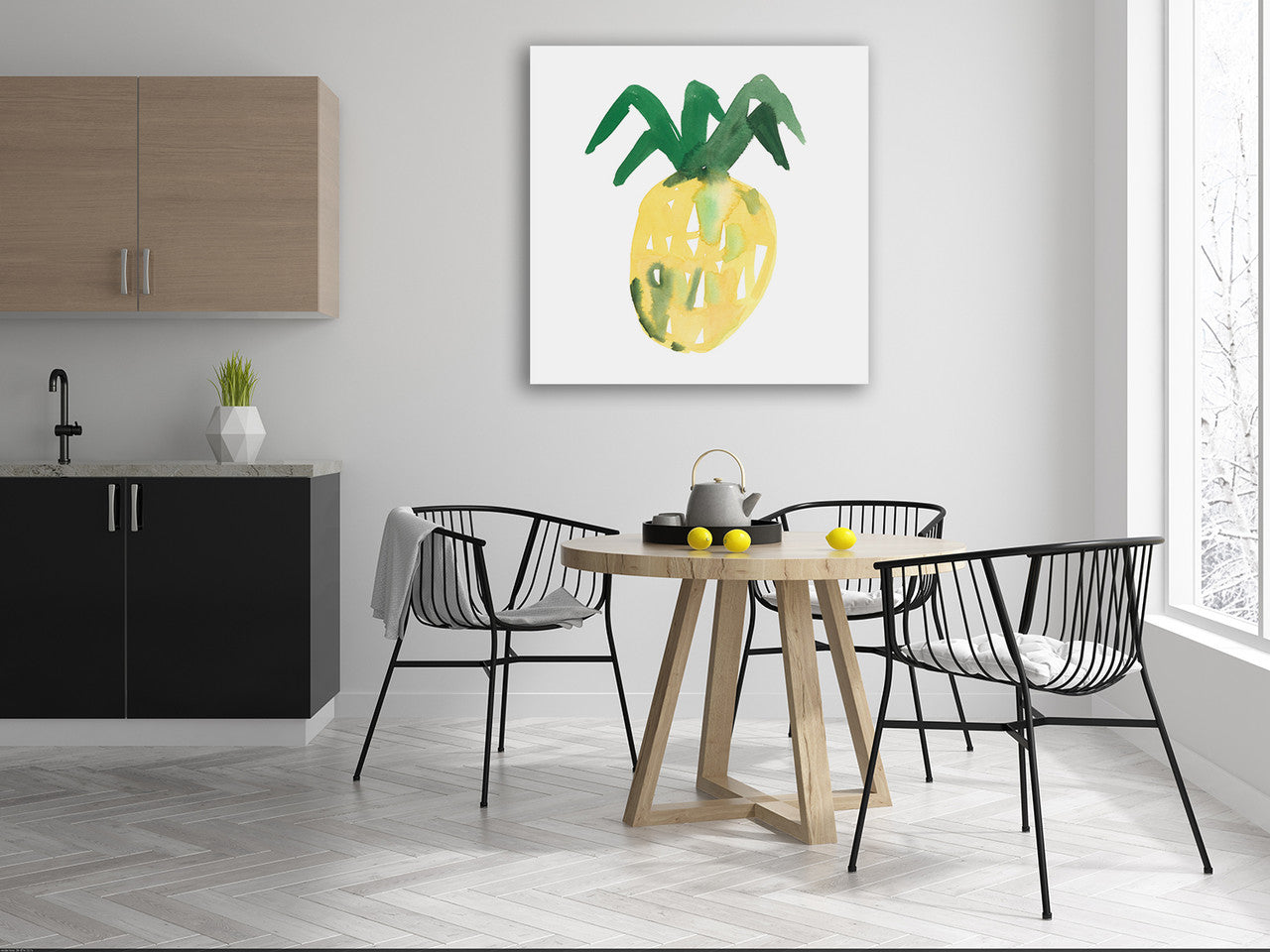 Pineapple Wall Art Print on the wall