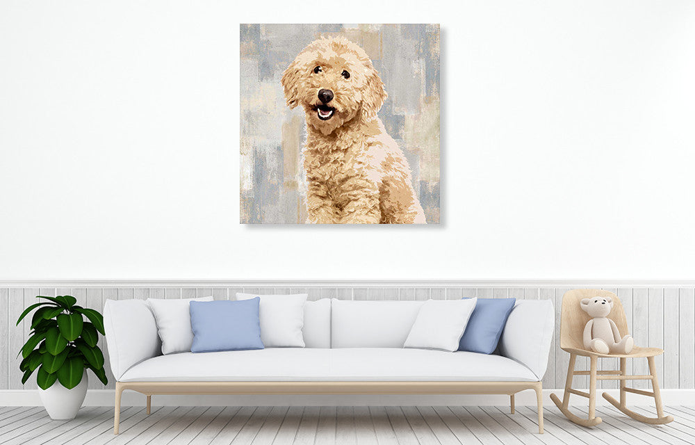 Poodle Wall Art Print on the wall