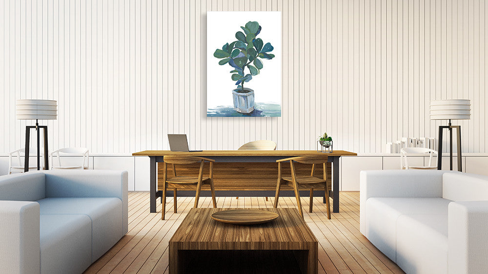 Potted Plant Wall Art Print on the wall