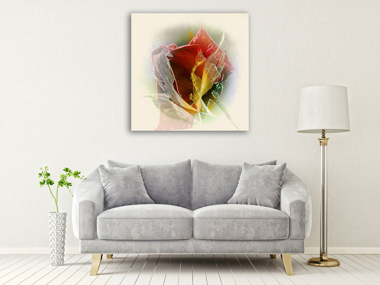 Rose Wall Art Print on the wall