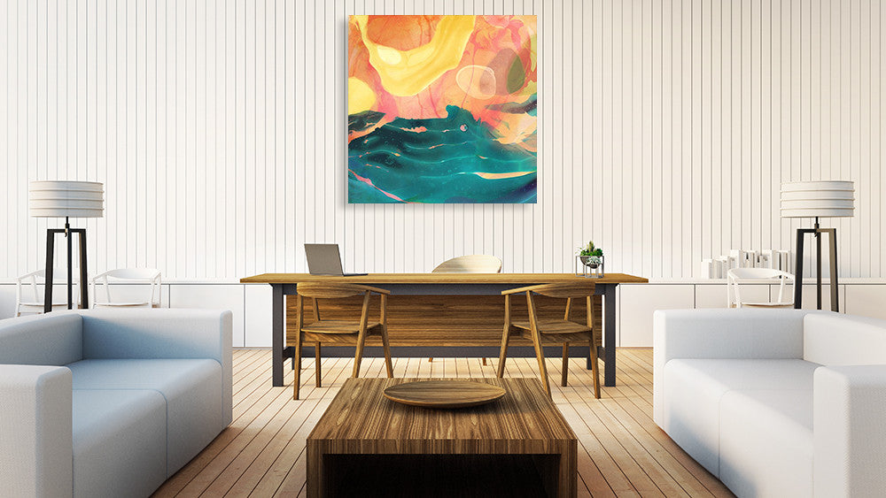 Seaside Abstract Wall Art Print on the wall