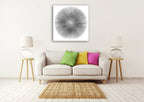 Silver Sunburst I Wall Art Print on the wall