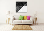 Starkly Lined C Wall Art Print on the wall