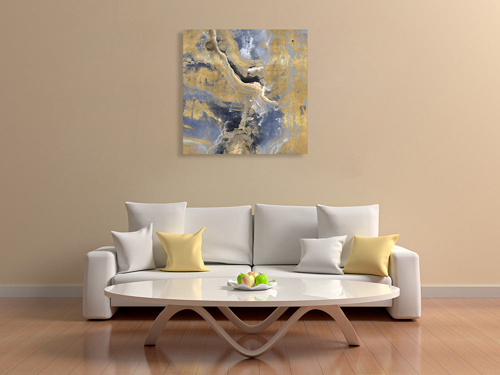 Stone With Gold and Gray I Wall Art Print on the wall