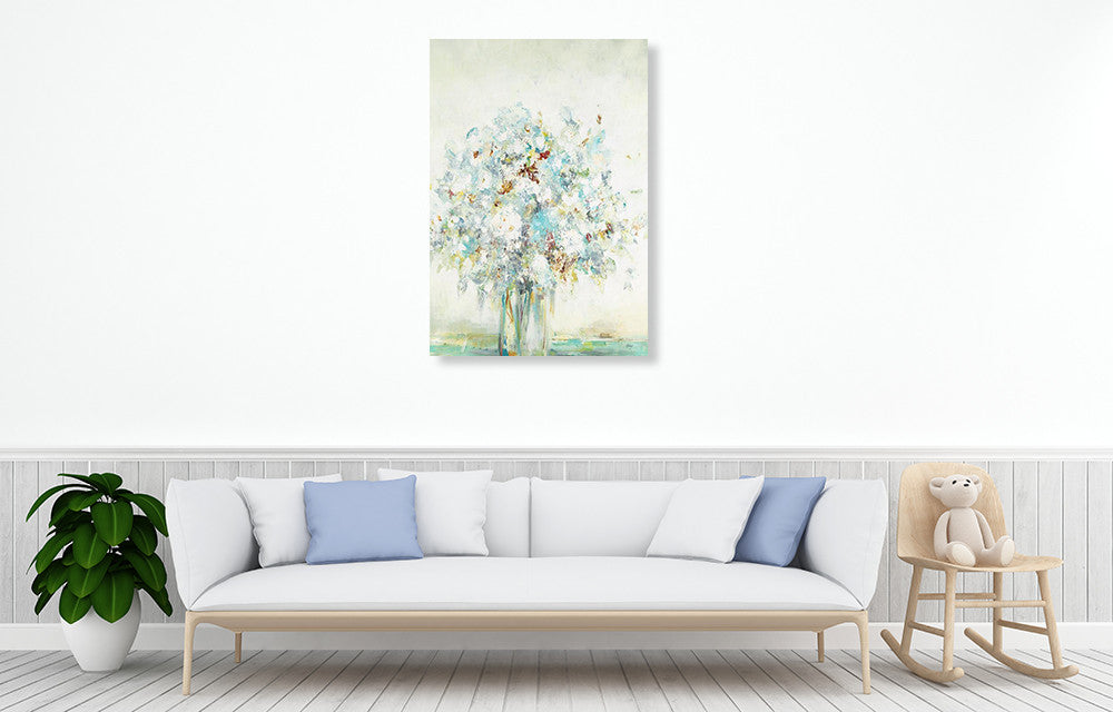 Textured Bouquet Wall Art Print on the wall