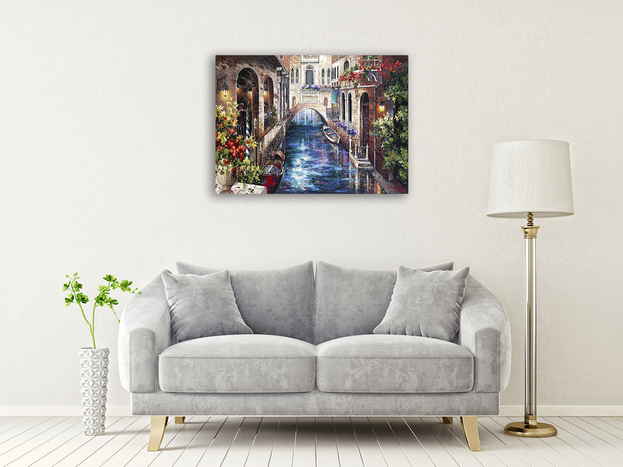 Venice Bridge Wall Art Print on the wall