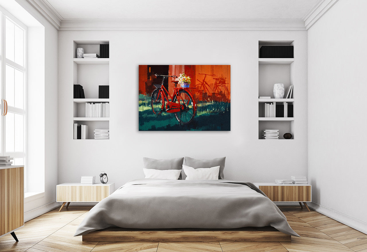 Vintage Bicycle Wall Art Print on the wall