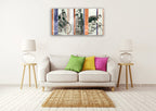 Vintage Bicycling Wall Art Print on the wall