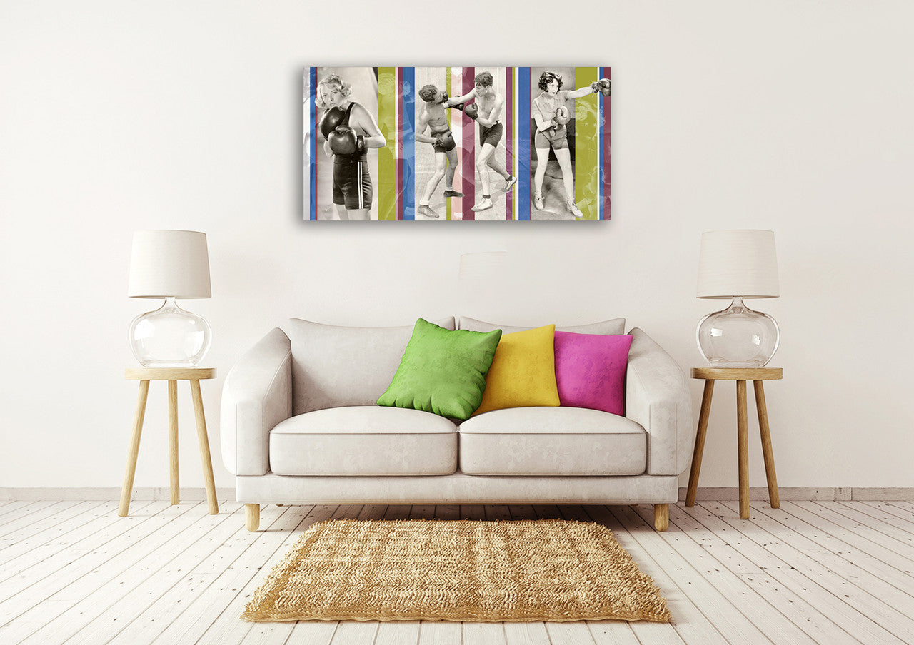 Vintage Boxing Wall Art Print on the wall