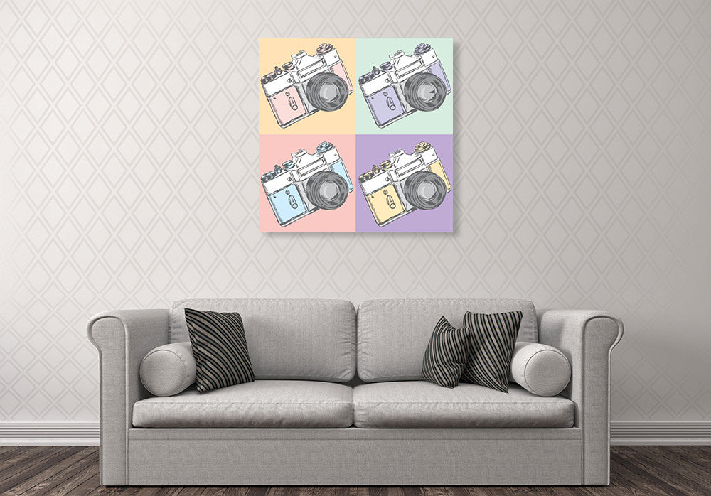 Vintage Camera Wall Art Print  on the wall