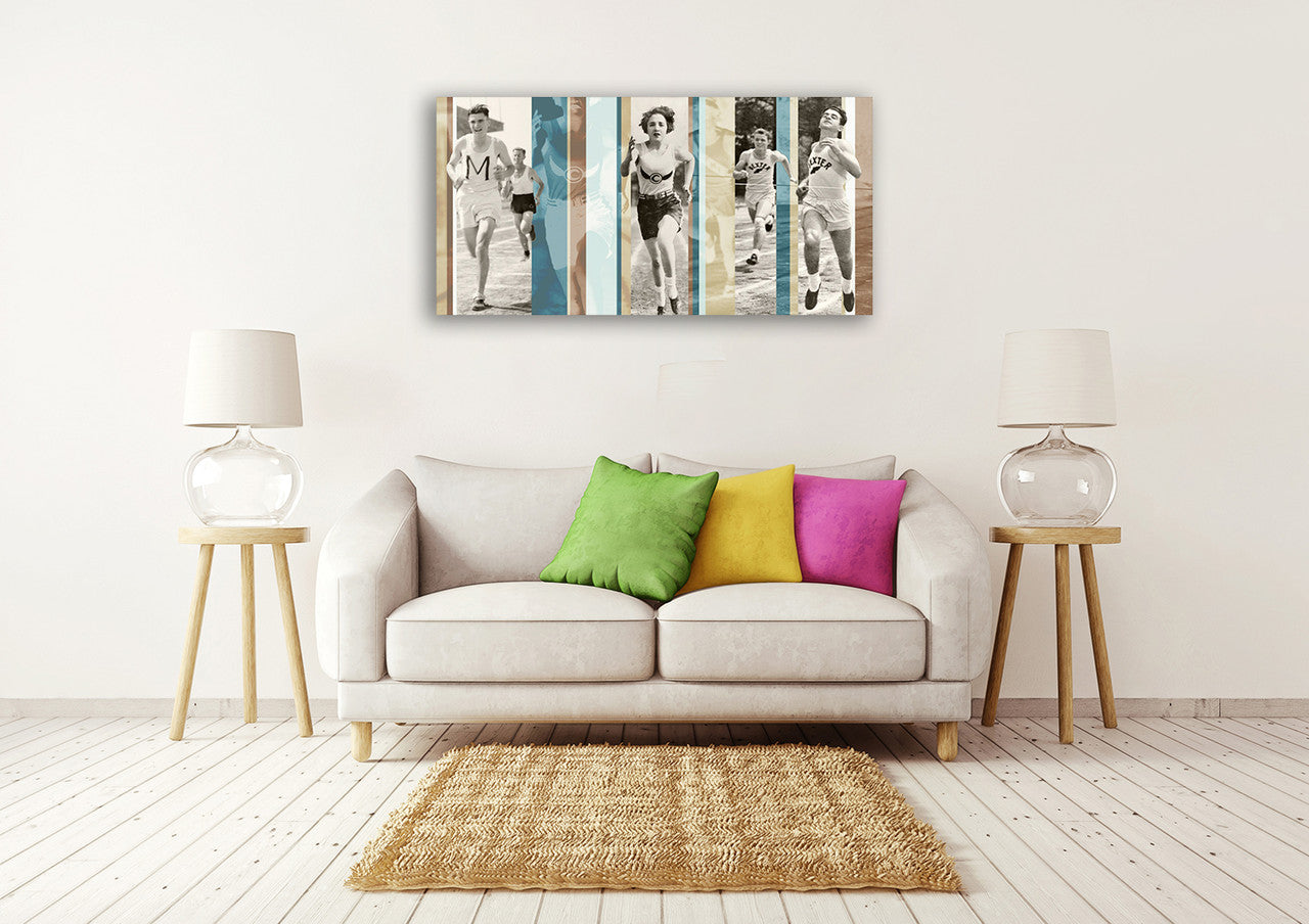 Vintage Running Wall Art Print on the wall