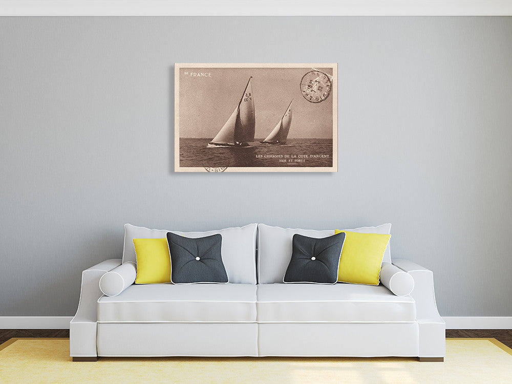 Vintage Sailing I Wall Art Print on the wall