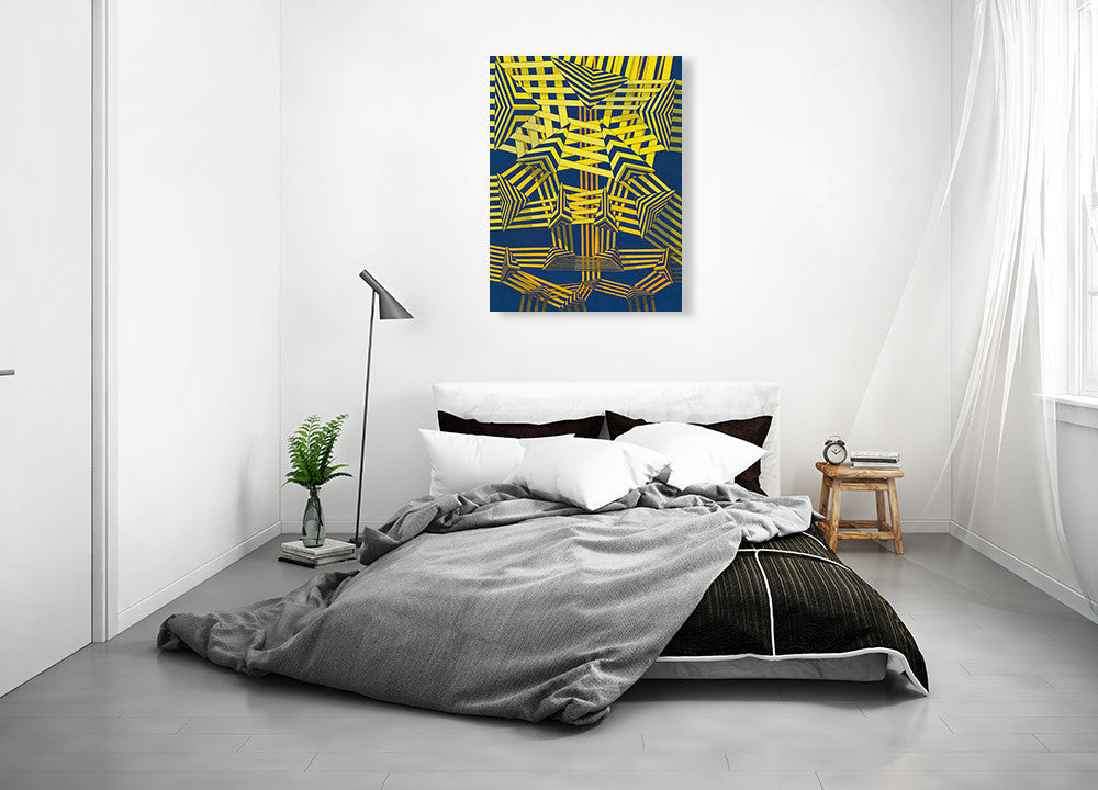 Yellow Arrow Wall Art Print on the wall