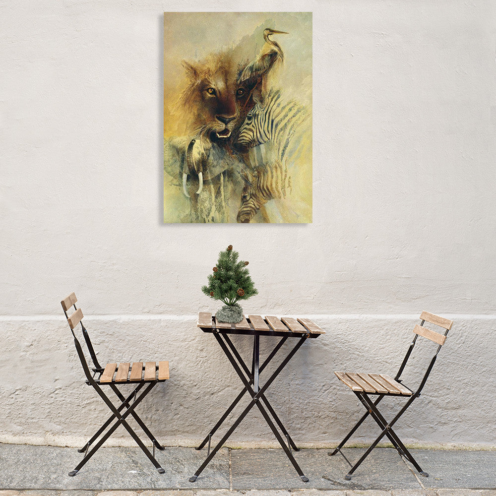 African Montage Wall Art Print on the wall