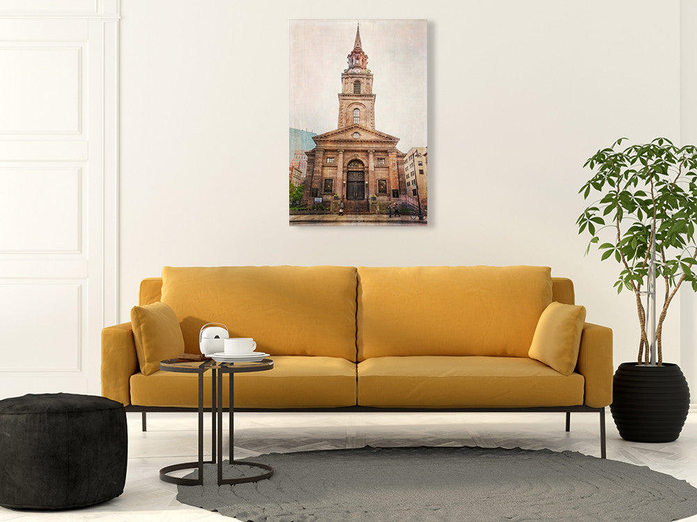 Arlington Church Wall Art Print on the wall