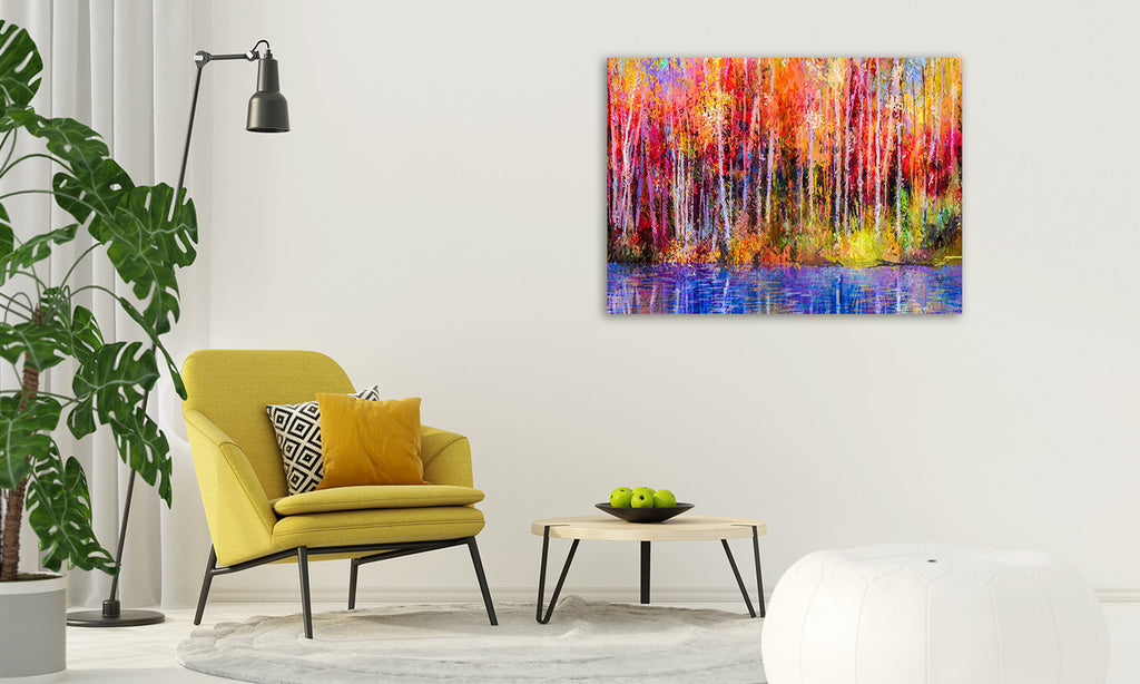 A Autumn Trees Wall Art Print on the wall