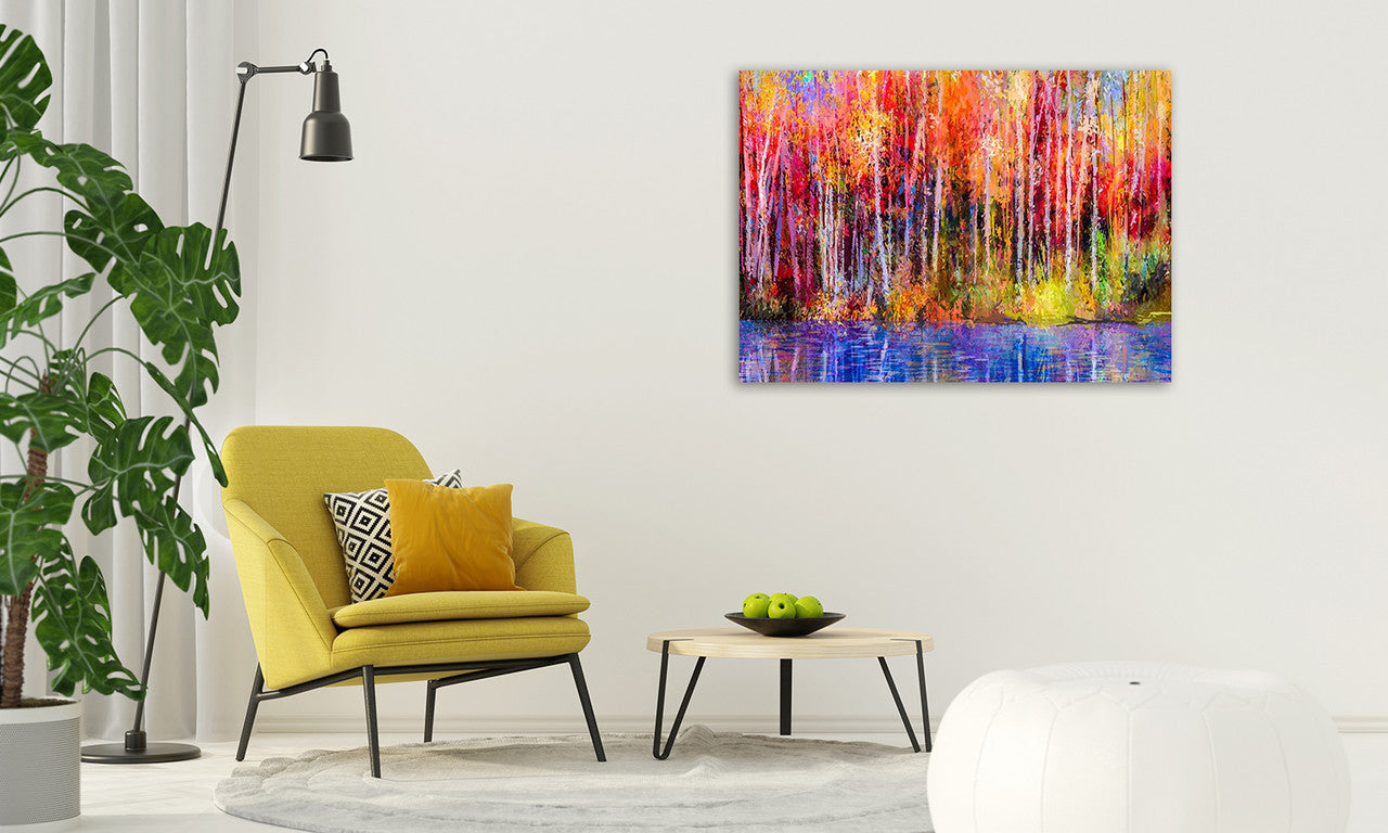 A Autumn Trees Wall Art Print on the wall