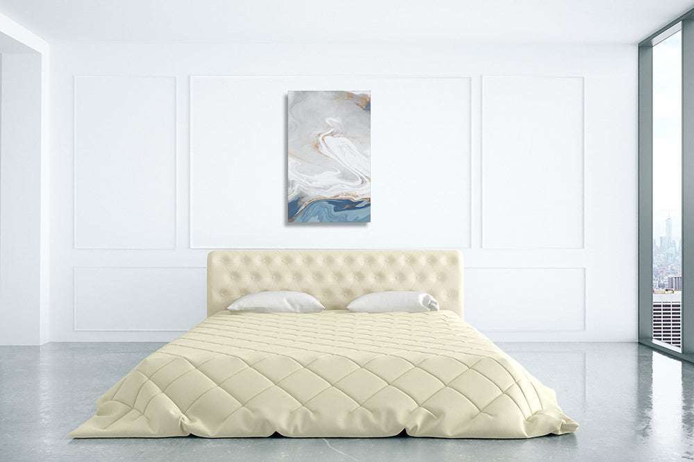 Blue Velour II Wall Art Print on the wall