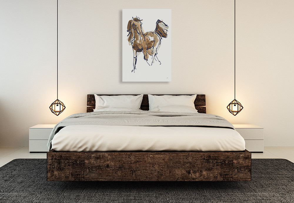 Calm Navy Wall Art Print on the wall