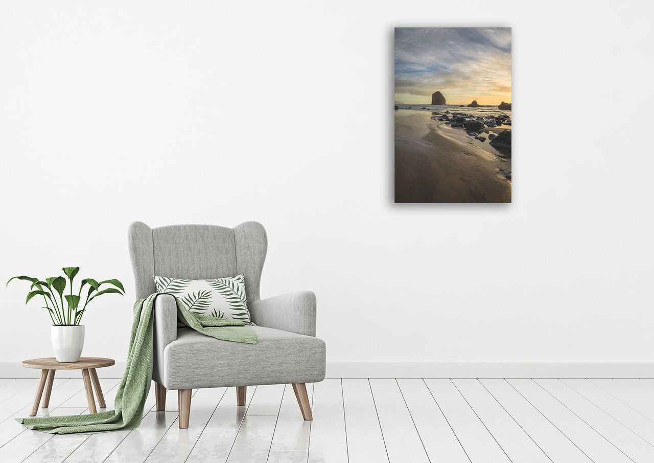 Canon Beach Wall Art Print on the wall