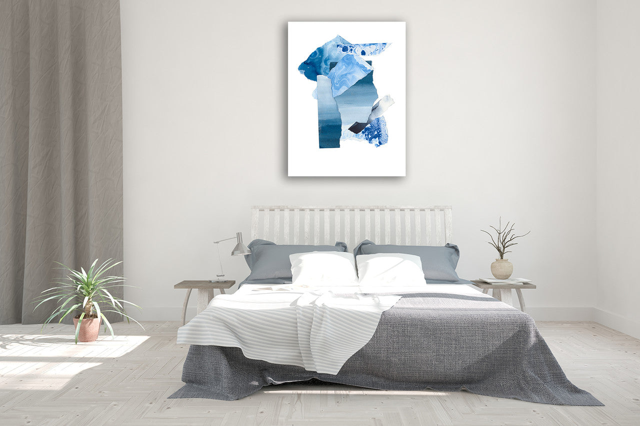 Cerulean Assemblage III Wall Art Print on the wall