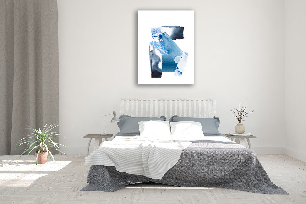 Cerulean Assemblage IV Wall Art Print on the wall