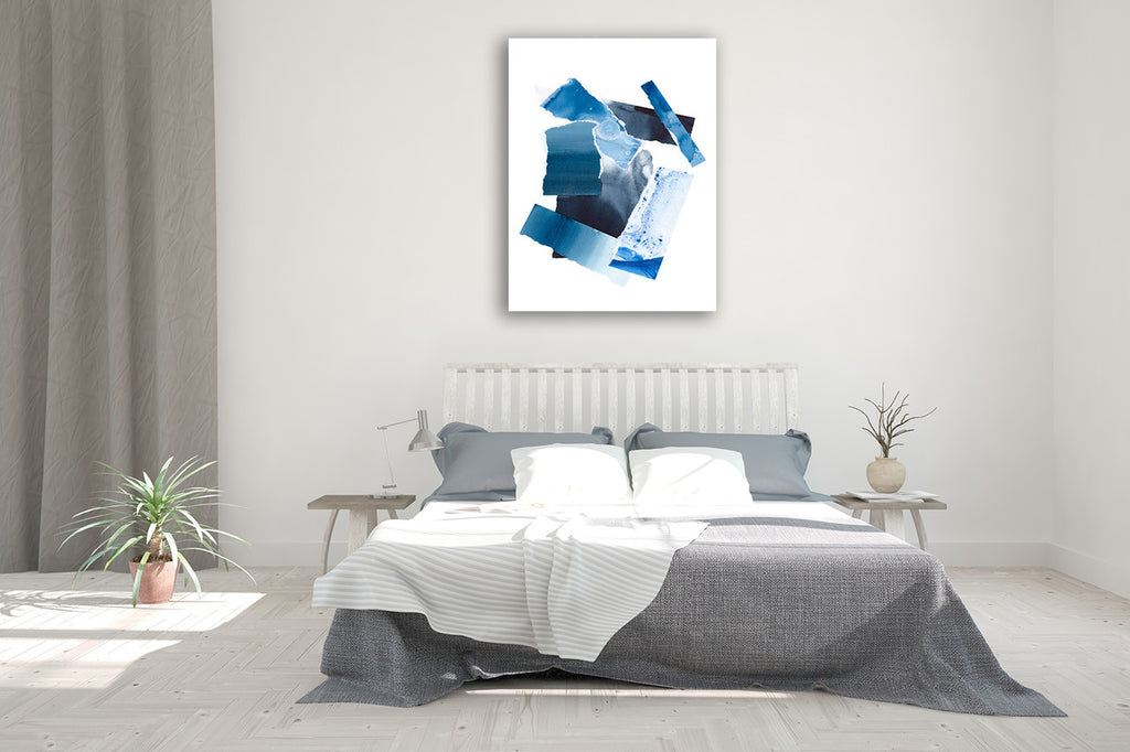 Cerulean Assemblage I Wall Art Print on the wall