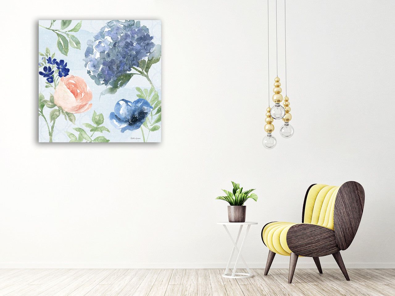 Coastline Botanical III Blue Wall Art Print on the wall