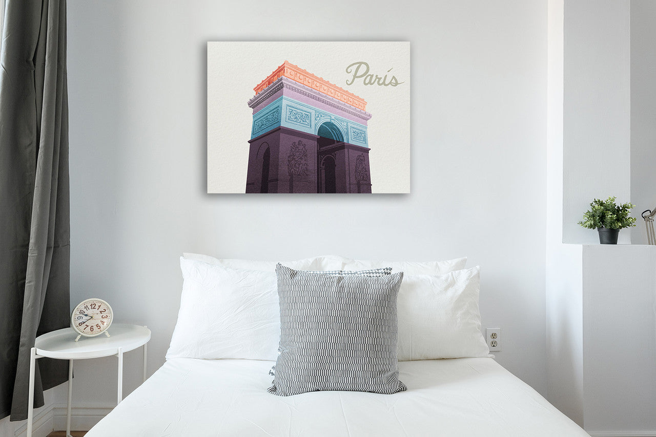 Colorful Paris Wall Art Print on the wall