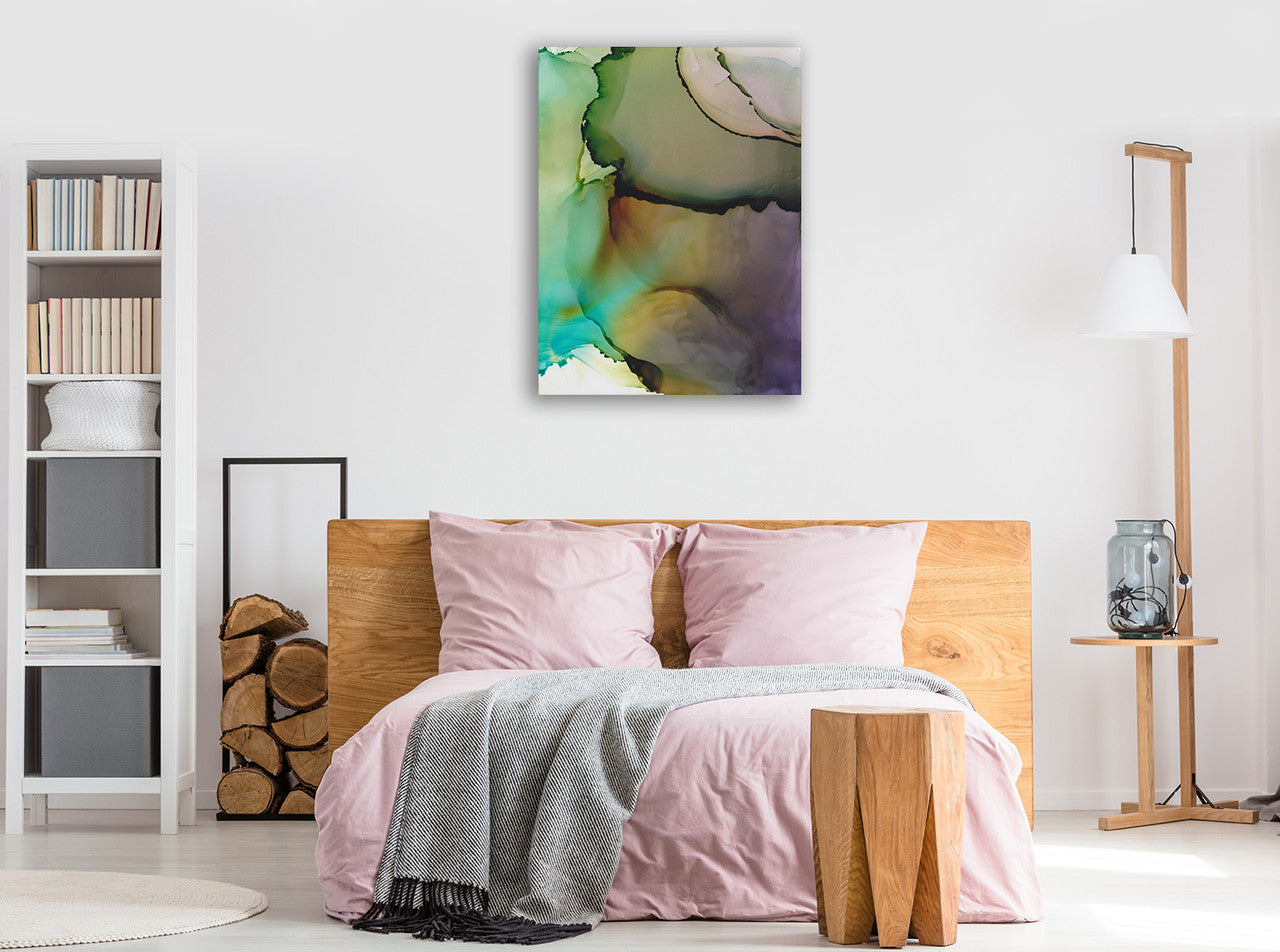 Emerald Nebula Wall Art Print on the wall