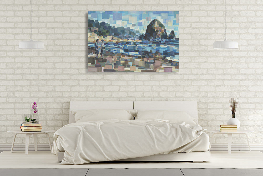 Evening in Cannon Beach Wall Art Print on the wall