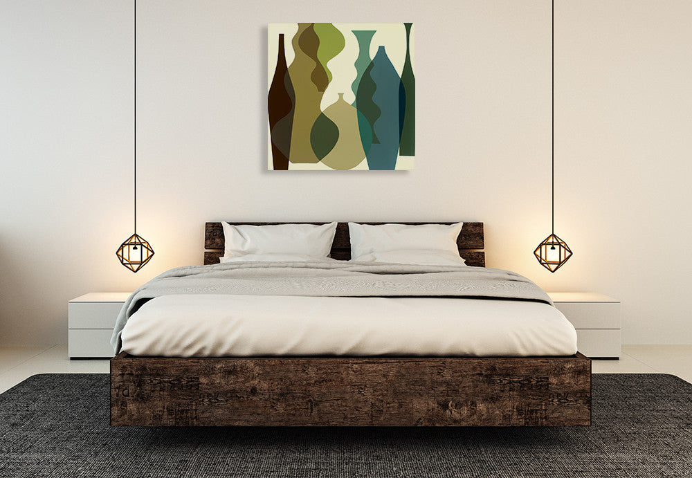 Floating Vases III Wall Art Print on the wall